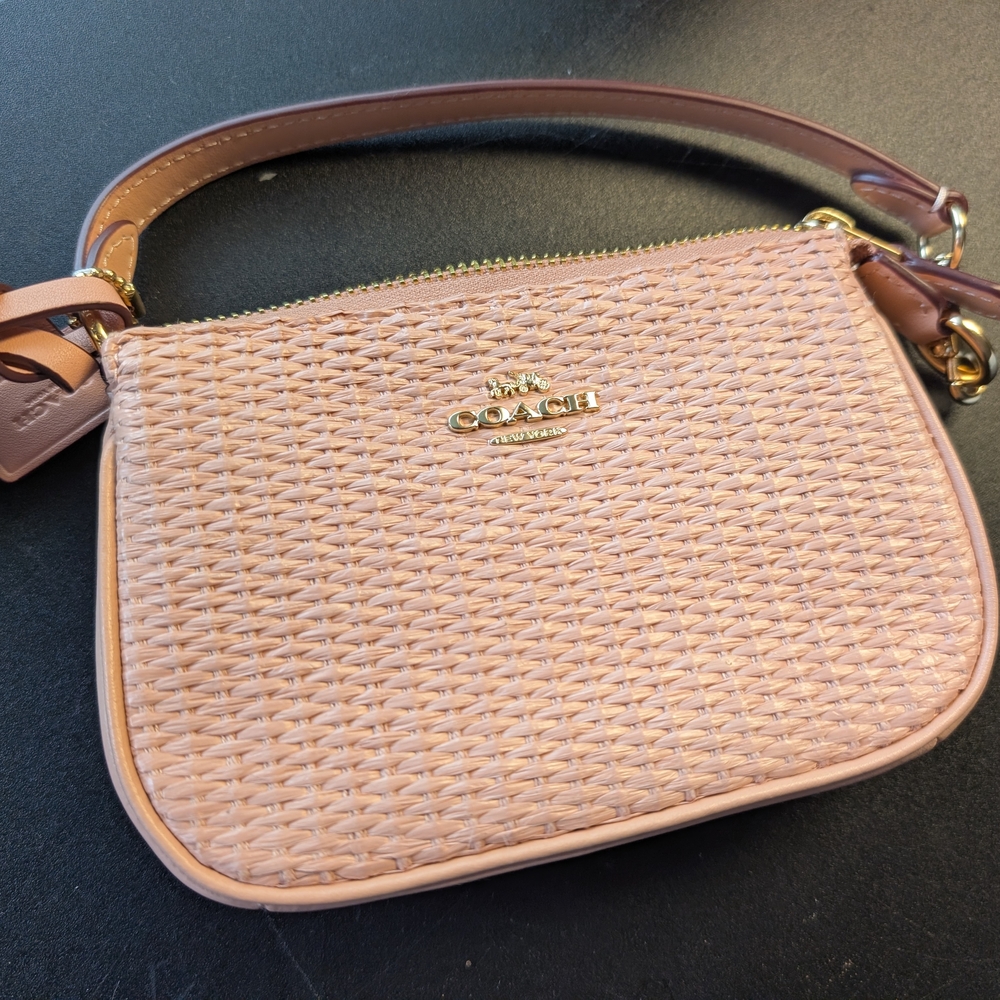 Coach Light Pink Woven Clutch